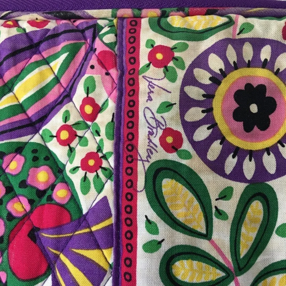 Vera Bradley Floral Multicolor Quilted Fabric Laptop Case Bag 11.5 x 16.5